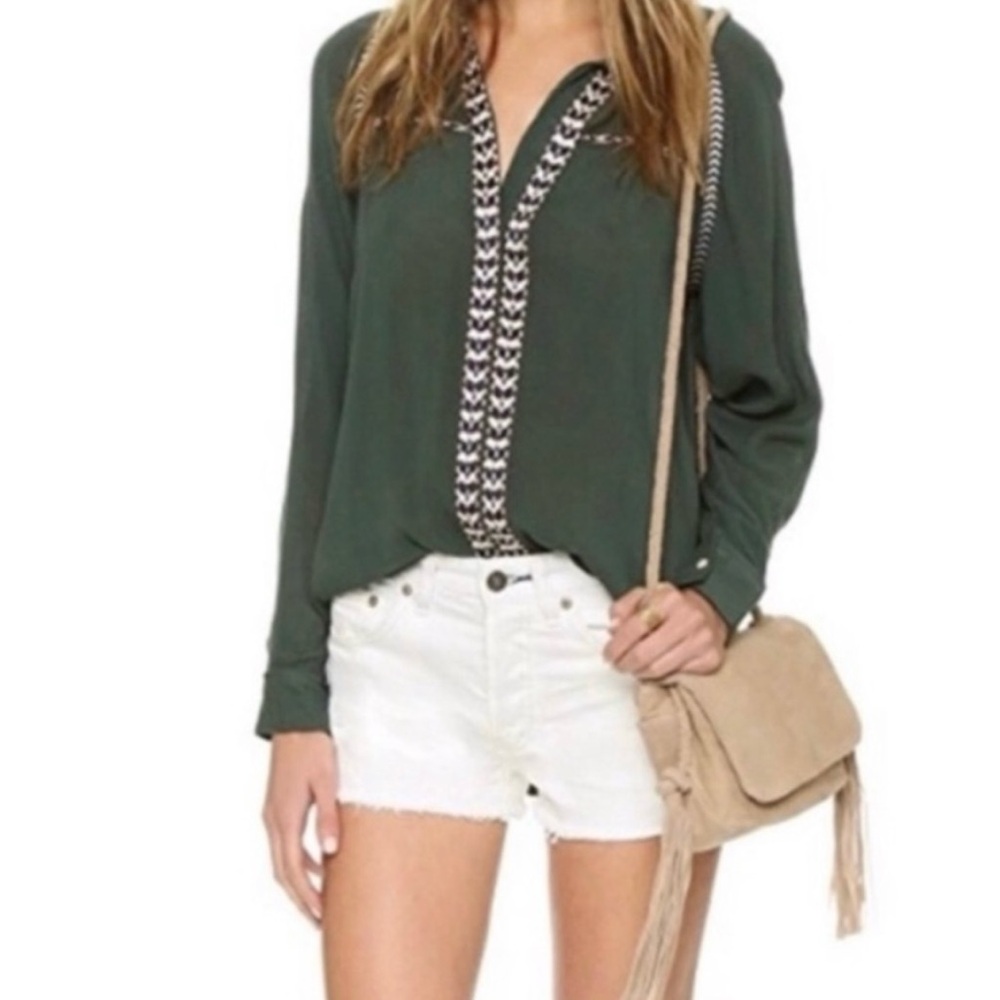 NWT FREE PEOPLE UPTOWN HIGH WAISTED WHITE (SWAN) DENIM SHORTS